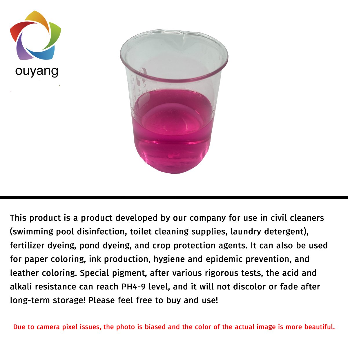 Pigment Water soluble powder Special dyes for daily chemicals For fertilizer pond water pesticides and so on Pigment Deep pink