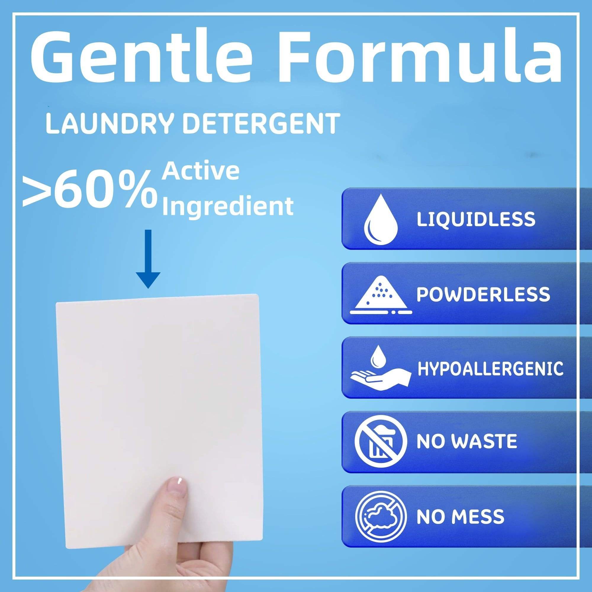 Laundry Detergent Sheets Ocean Breeze, All Natural Travel Friendly Biodegradable Washing Eco Soap Strips and Chemical Free