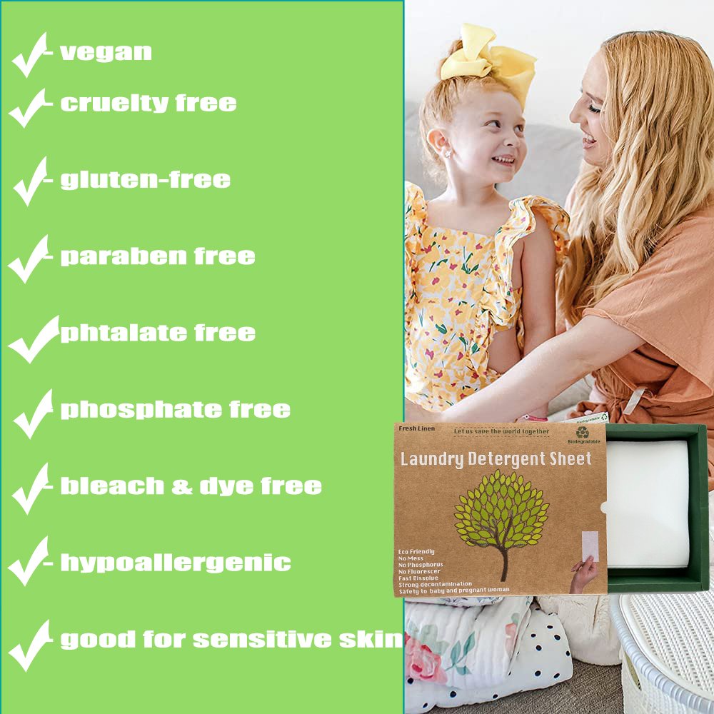 Eco-friendly Biodegradable Pure Natural Plant Laundry Detergent Sheet/Strips