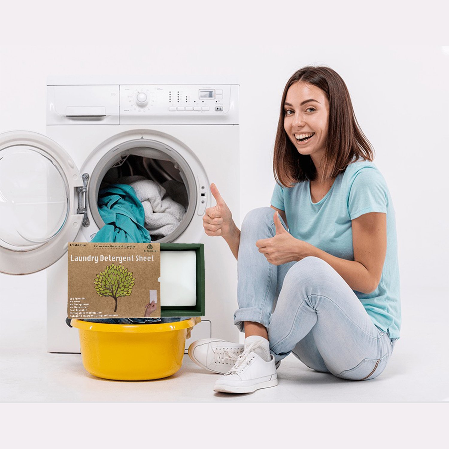 Eco-friendly Biodegradable Pure Natural Plant Laundry Detergent Sheet/Strips