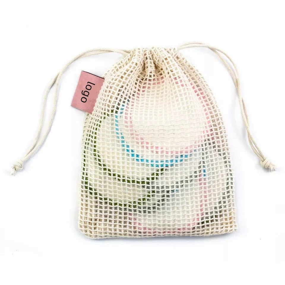Washable Cotton Pad Round Makeup Remover Cotton Cleansing Pads with Mesh Bag