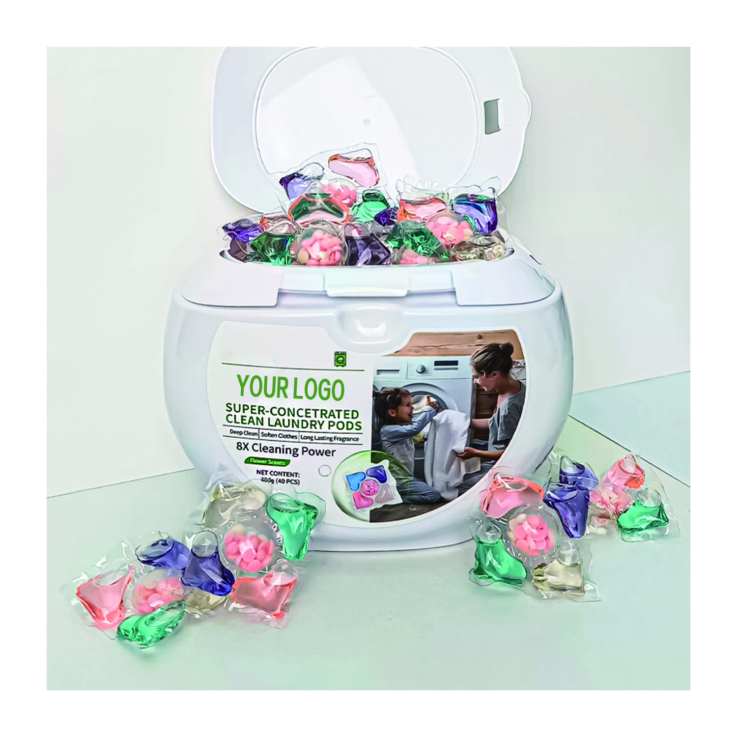 15g OEM ODM custom apparel English label laundry detergent pod capsule stain removal laundry HE 3 in 1 fragrance gel scent pods