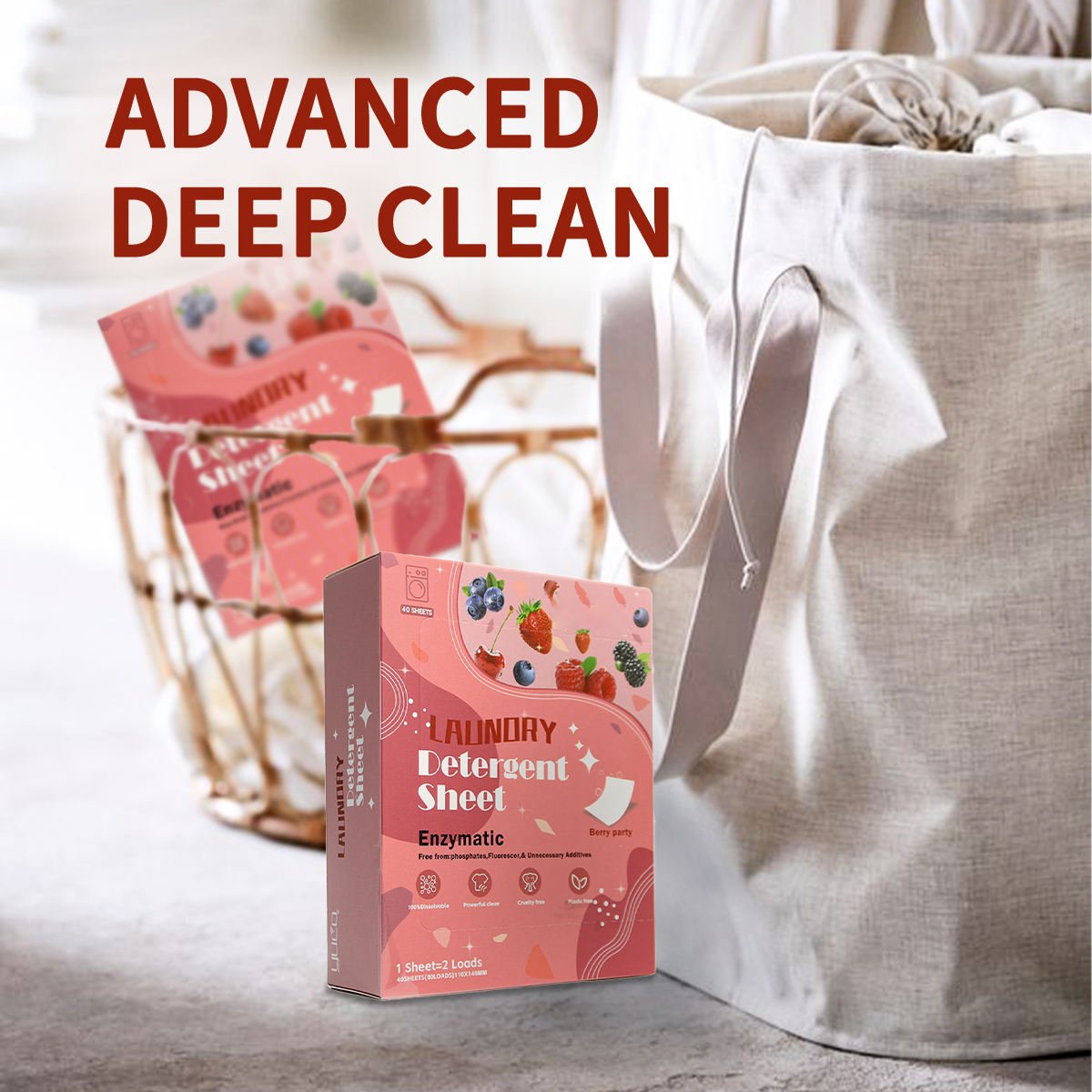 Eco-friendly Biodegradable Pure Natural Plant Laundry Detergent Sheet/Strips Portable Travel Laundry Sheets