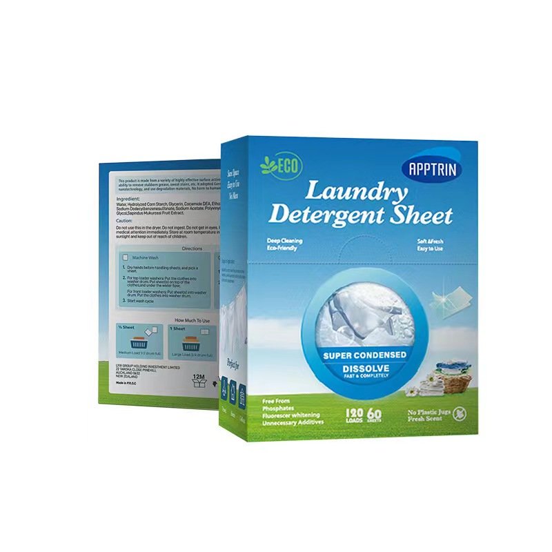 Eco Friendly Fresh Scent Washing Detergent Strips Travel Laundry Detergent Sheets Compact Light Liquidless Laundry Soap Sheets