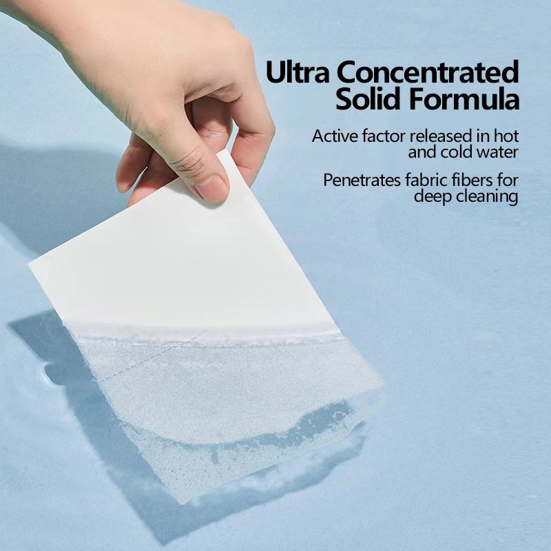 Eco Friendly Fresh Scent Washing Detergent Strips Travel Laundry Detergent Sheets Compact Light Liquidless Laundry Soap Sheets