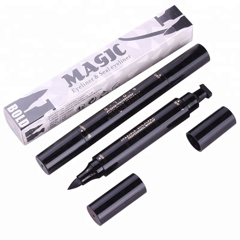 Miss Rose Makeup Liquid Eyeliner Pencil Quick Dry Waterproof Eye Liner Black Color with Stamp Beauty Eye Pencil