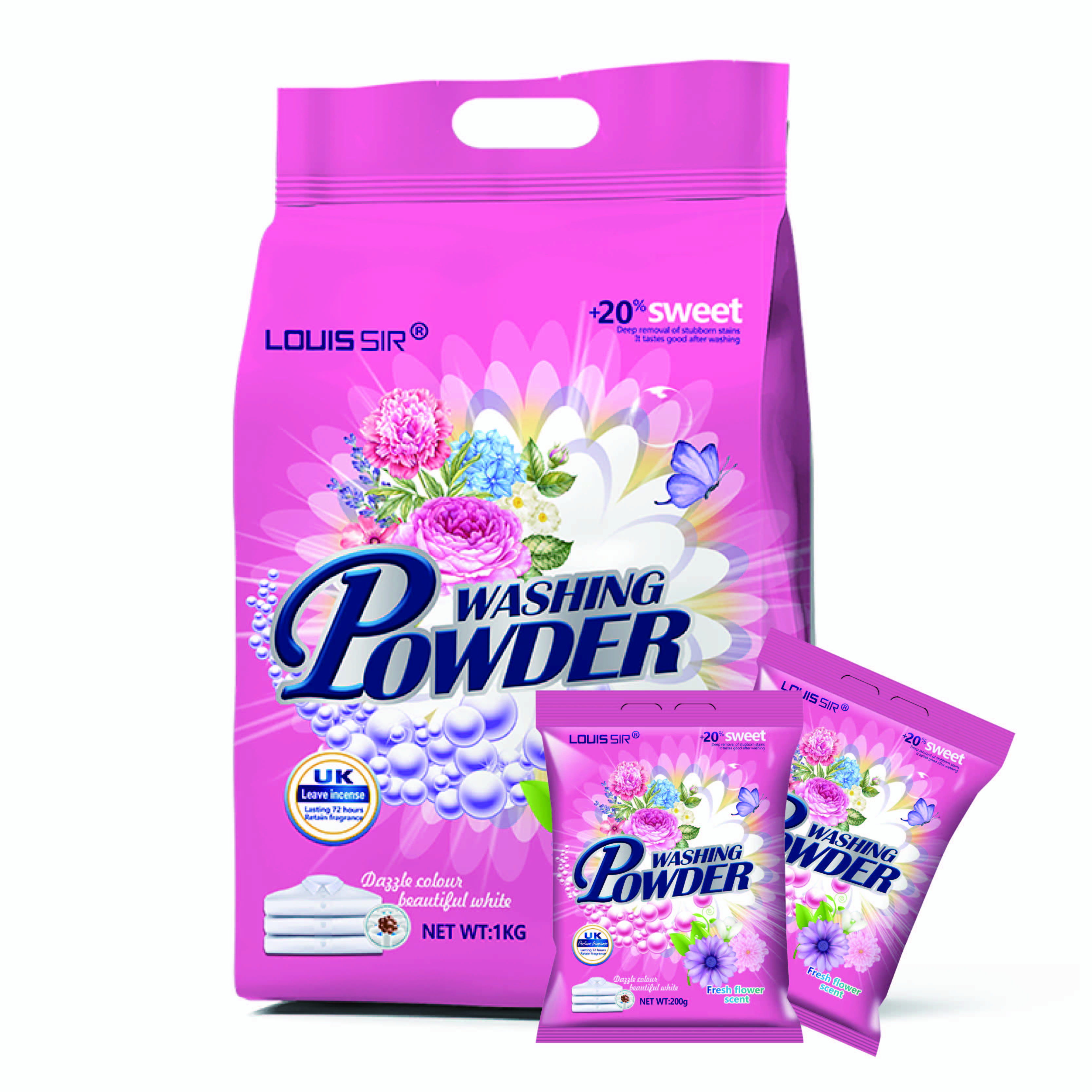 Bulk Skin-Friendly Hot Sale Laundry Detergent Powder Household Cleaning Products for Washing Clothes 100g