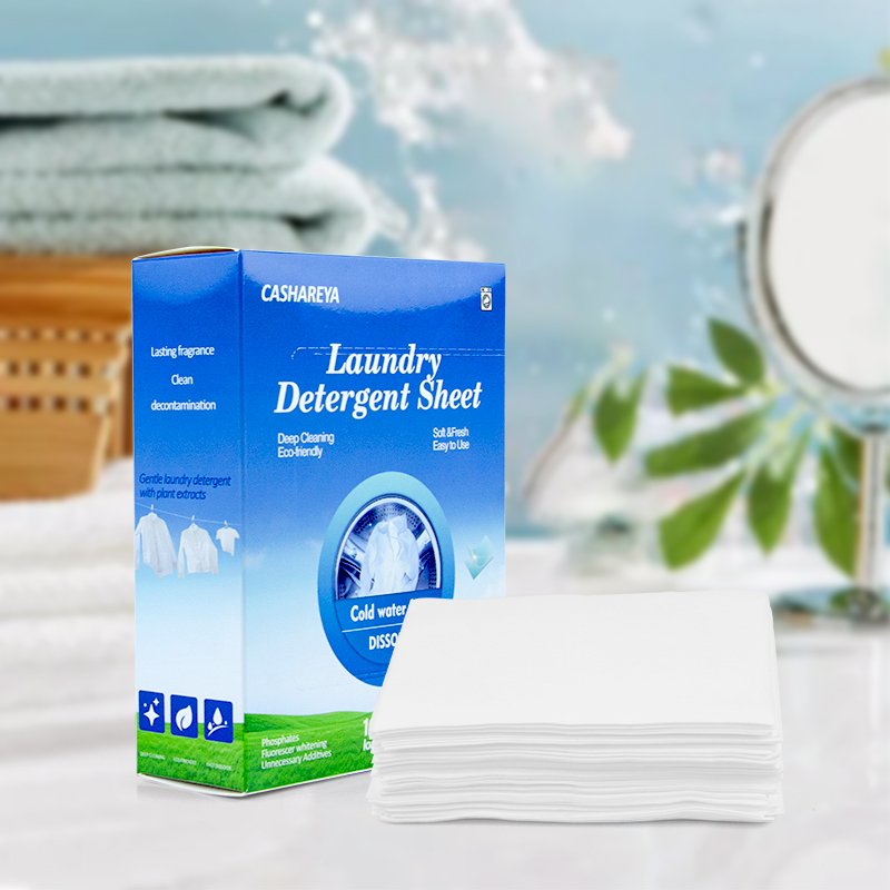 50 Sheets Eco-Friendly Travel Disposable Biodegradable Laundry Detergent Sheets Deep Cleaning For Washer Machine