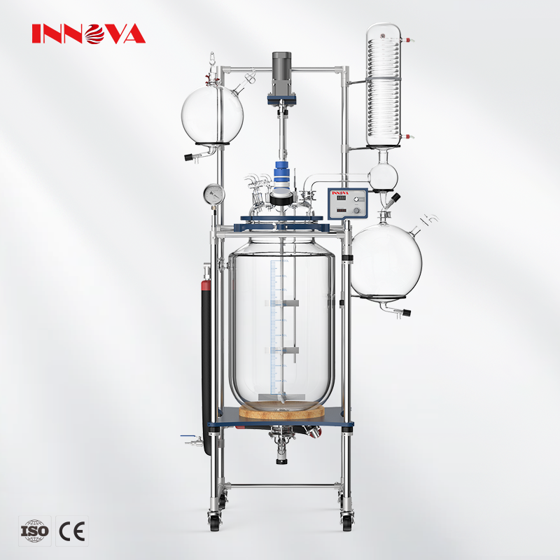 Innova Lab Double Layer Jacketed Glass Reactor Equipment Chemical Biodiesel Reactor for sale