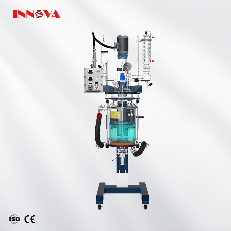 Innova Lab Double Layer Jacketed Glass Reactor Equipment Chemical Biodiesel Reactor for sale