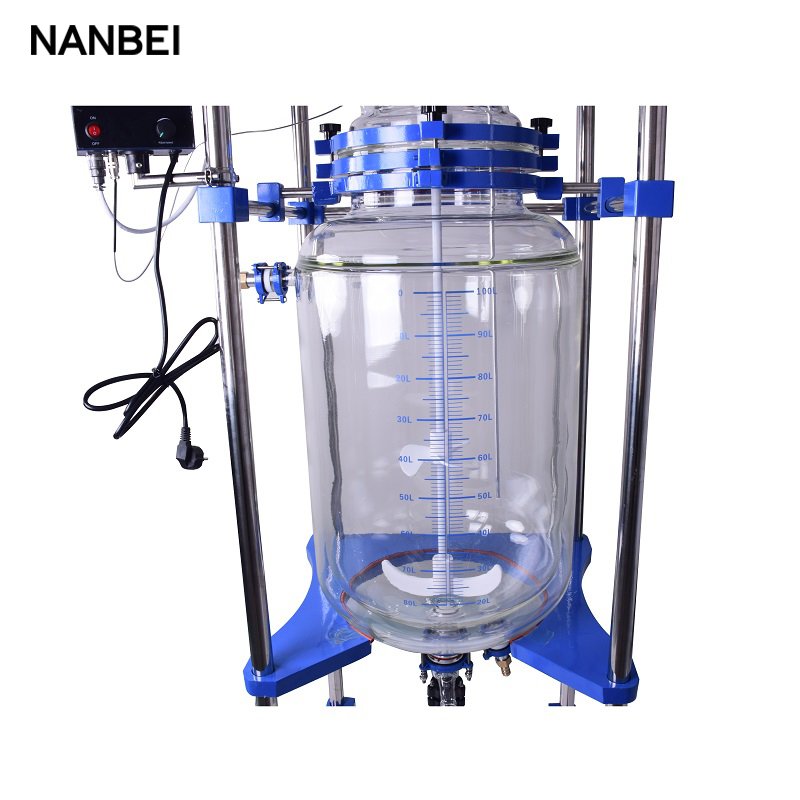 100 liters double walled lab jacketed glass reactor for chemical