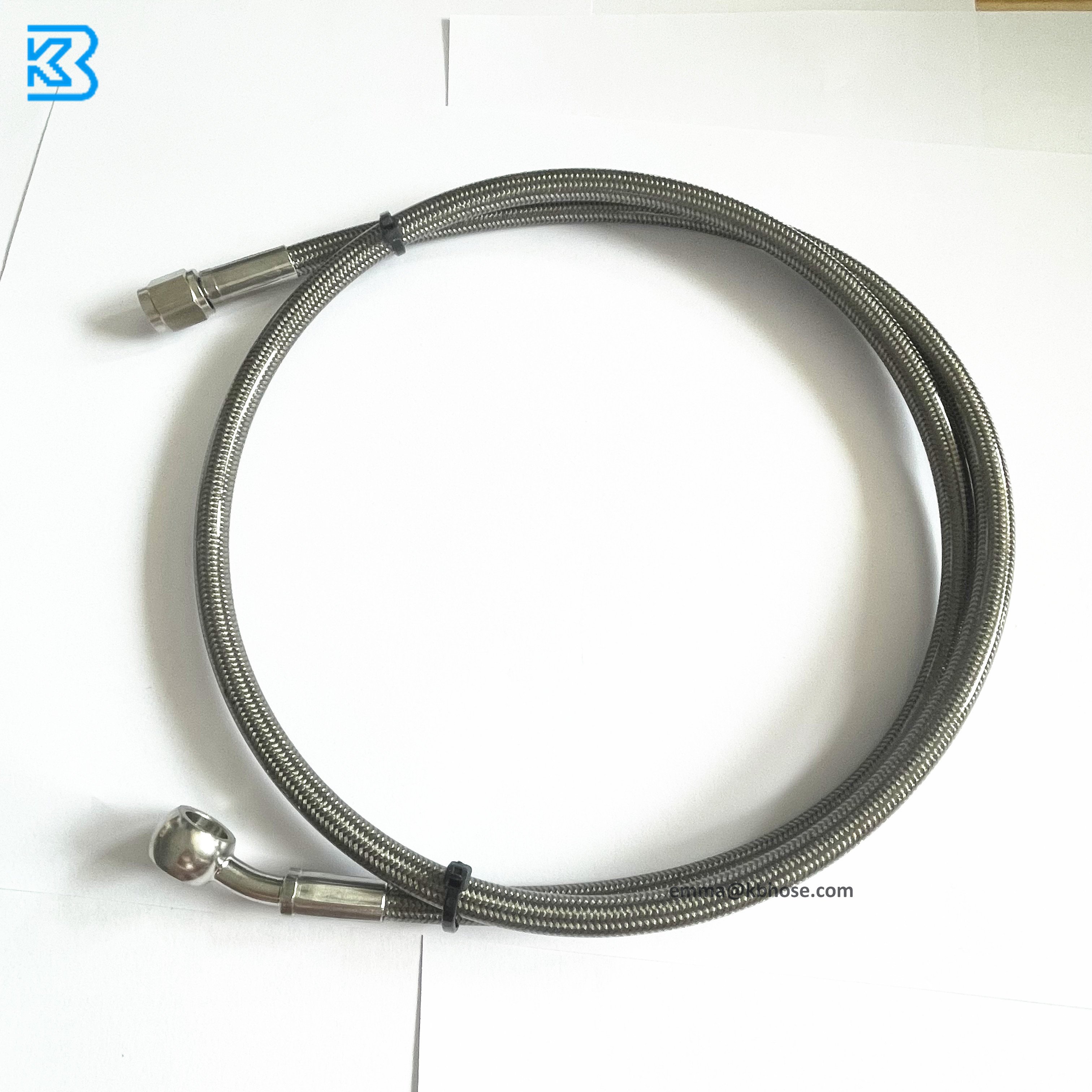 An3 #3 1/8" SAE J1401 Stainless Steel Braided PTFE PVC Coated Motorcycle Brake Oil Hose Line Kits