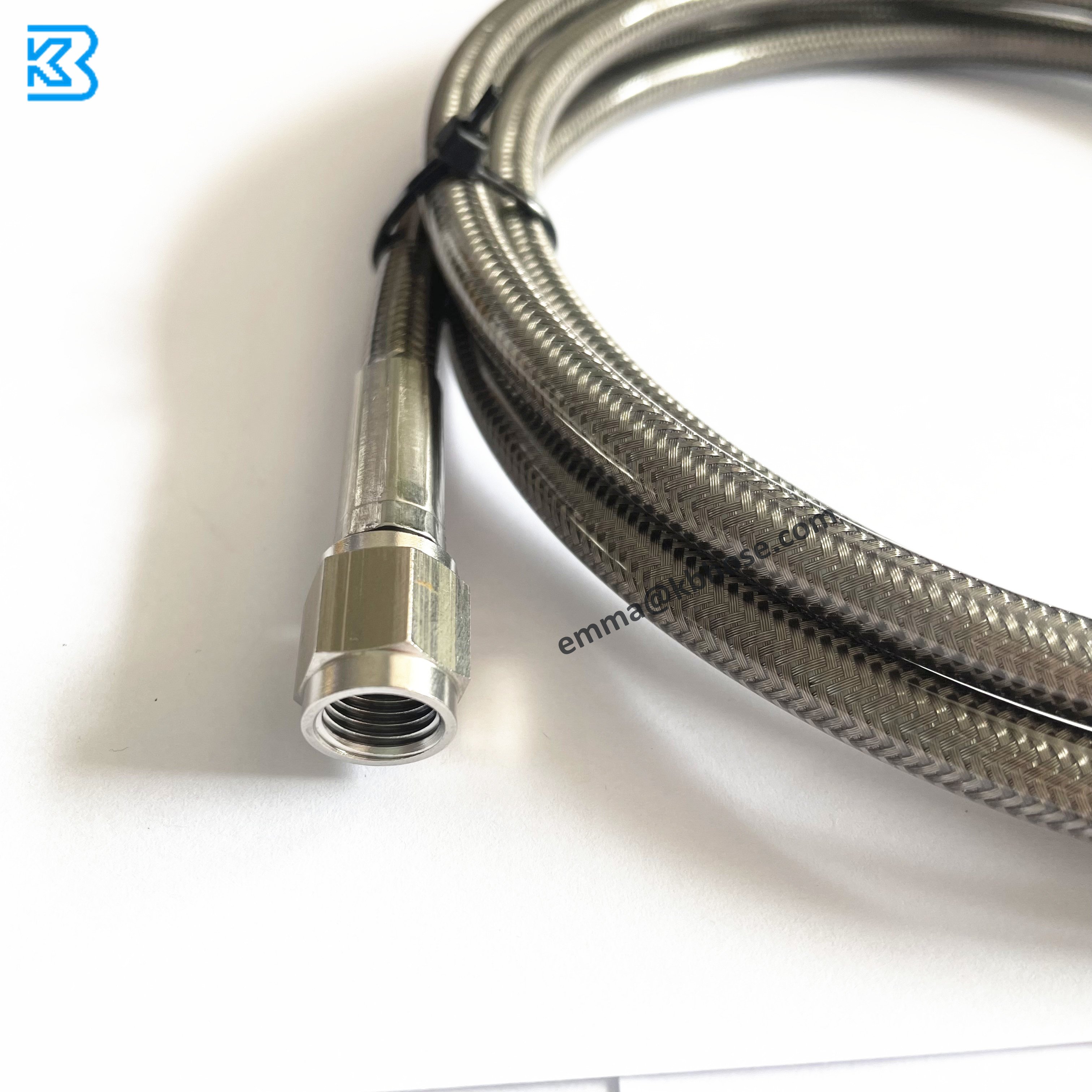 An3 #3 1/8" SAE J1401 Stainless Steel Braided PTFE PVC Coated Motorcycle Brake Oil Hose Line Kits