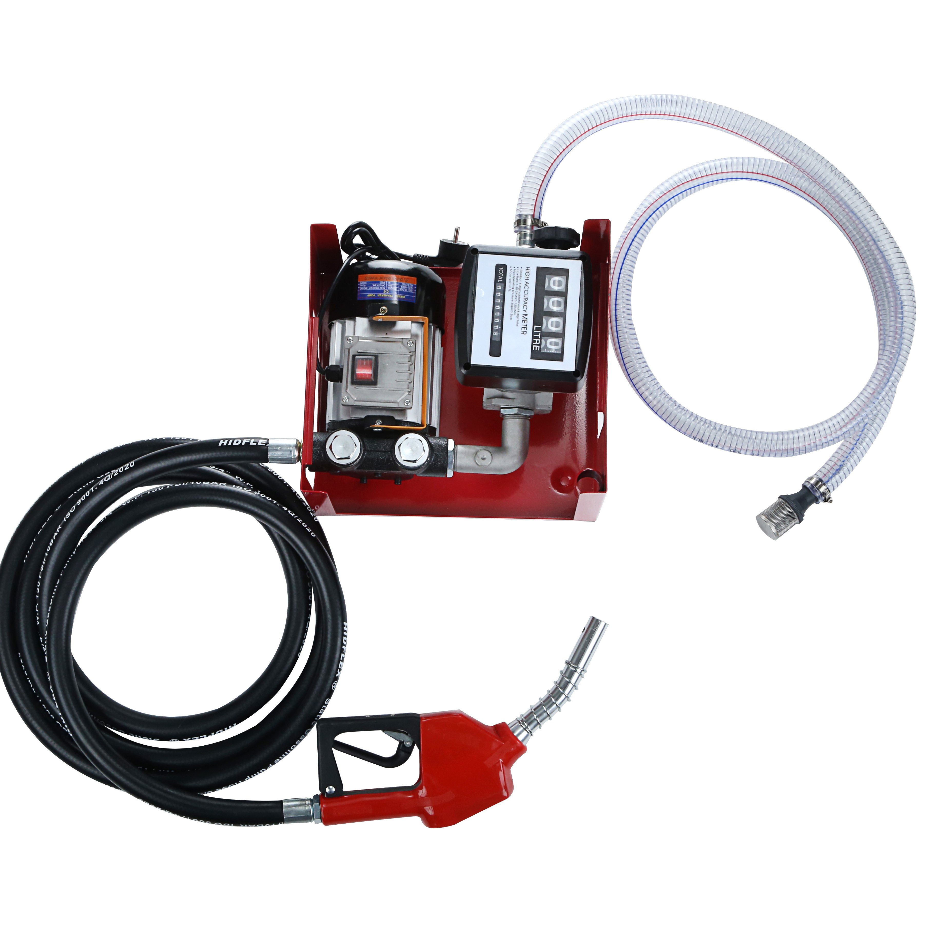 220v AC Electric Self Priming Diesel Oil kerosene Fuel Transfer Pump Kit with Meter Nozzle and Hose Oil Transfer Pump