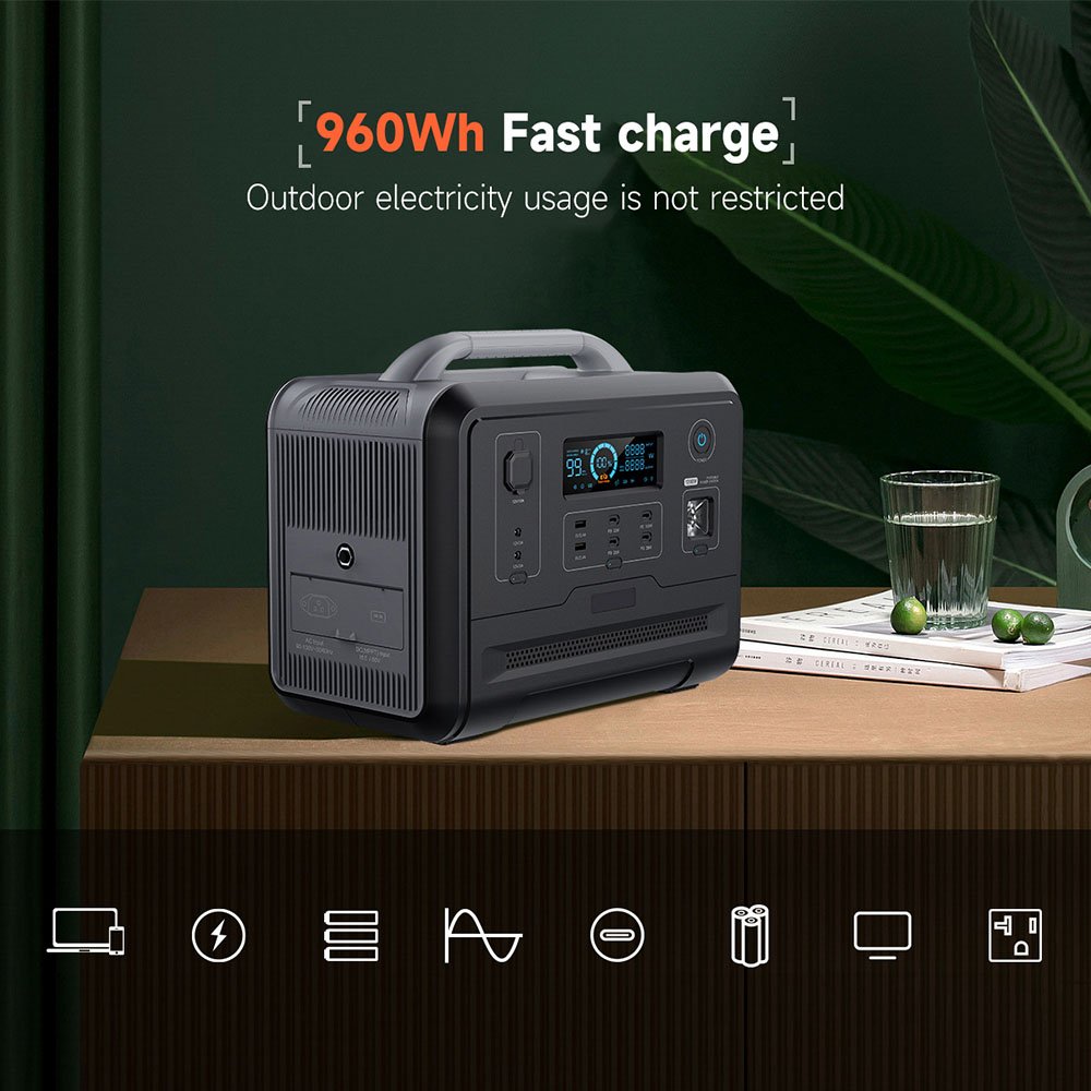 Yiwei 2048Wh 2400W 1000W 2000W Solar Panels Lifepo4 Battery Power Bank System Car Source Energy Storage Generator Power Station