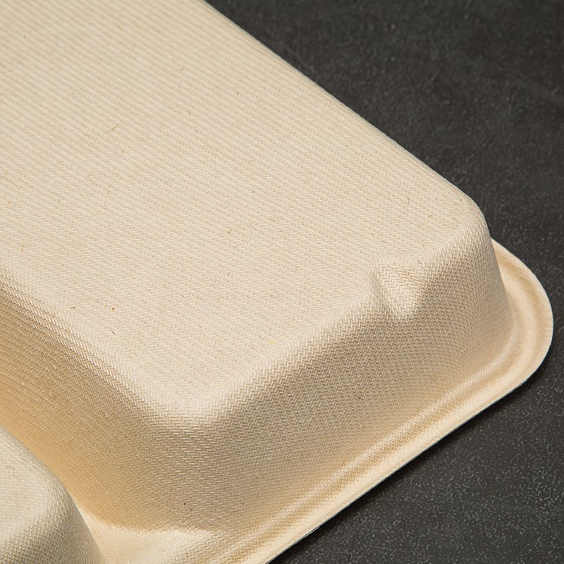 Disposable lunch box, pulp lunch box, environmentally friendly and biodegradable takeaway multi grid packaging box