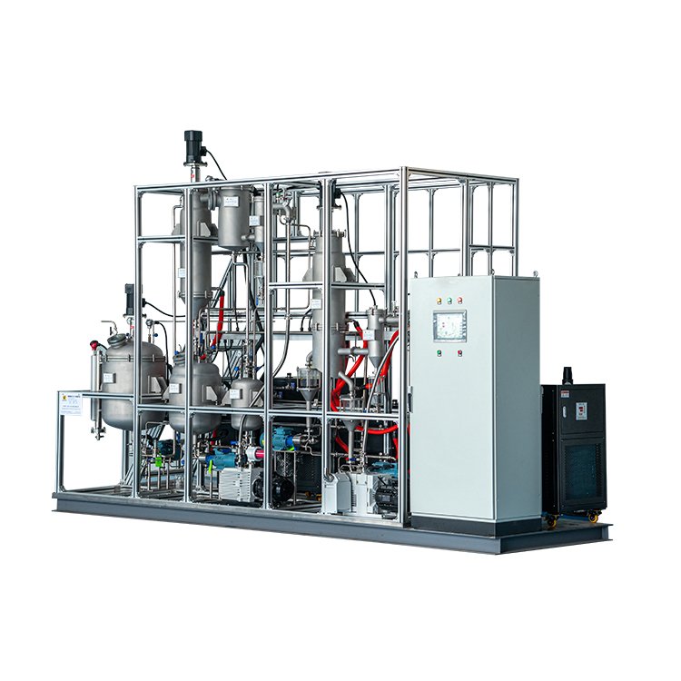 ASK microbioreactor continous stainless steel thin film evaporator molecular distillation system for UCO turn biodiesel