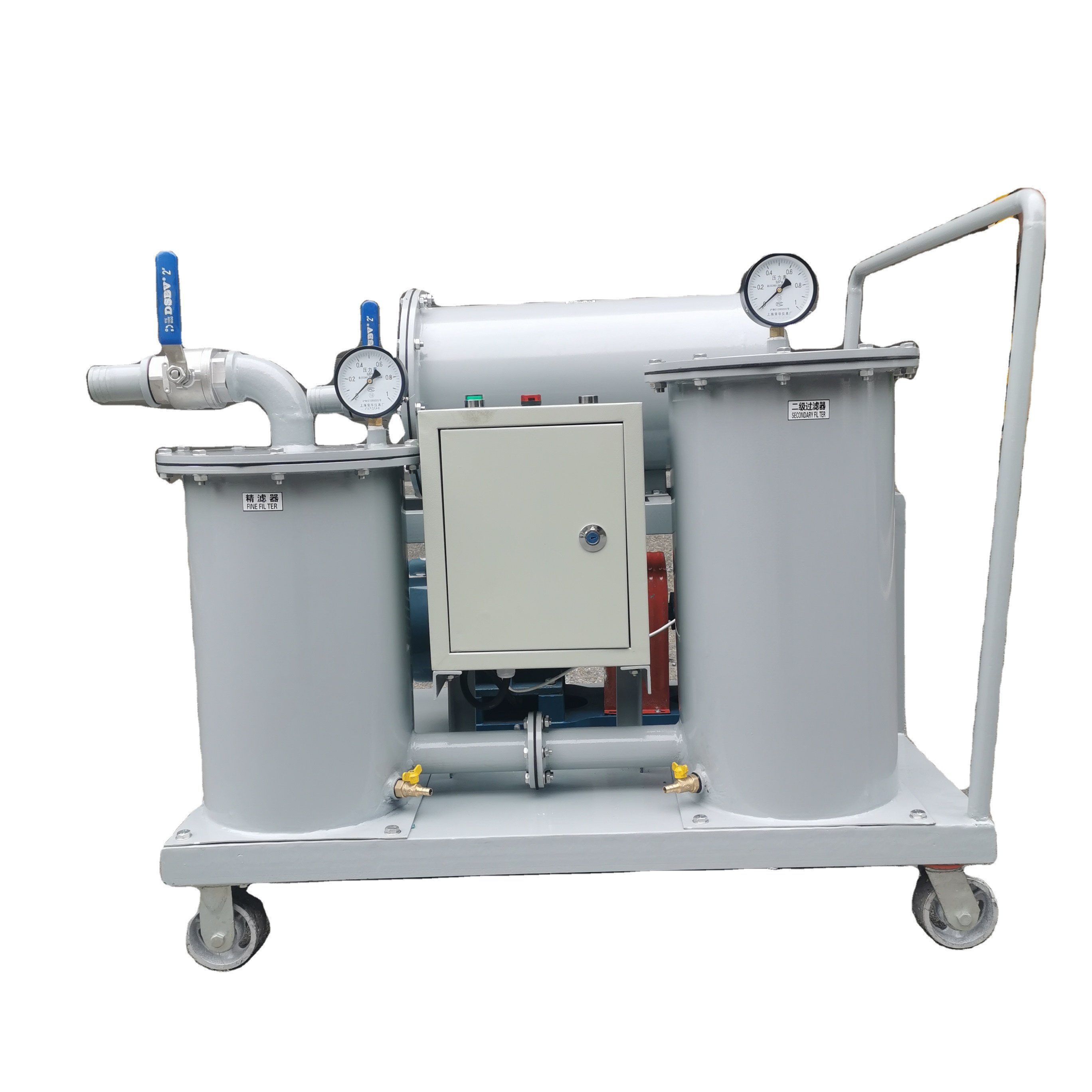 Small diesel fuel polishing system to remove water and particles