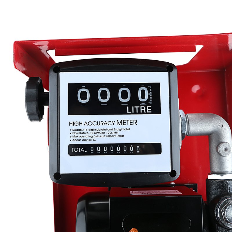 220v AC Electric Self Priming Diesel Oil kerosene Fuel Transfer Pump Kit with Meter Nozzle and Hose Oil Transfer Pump