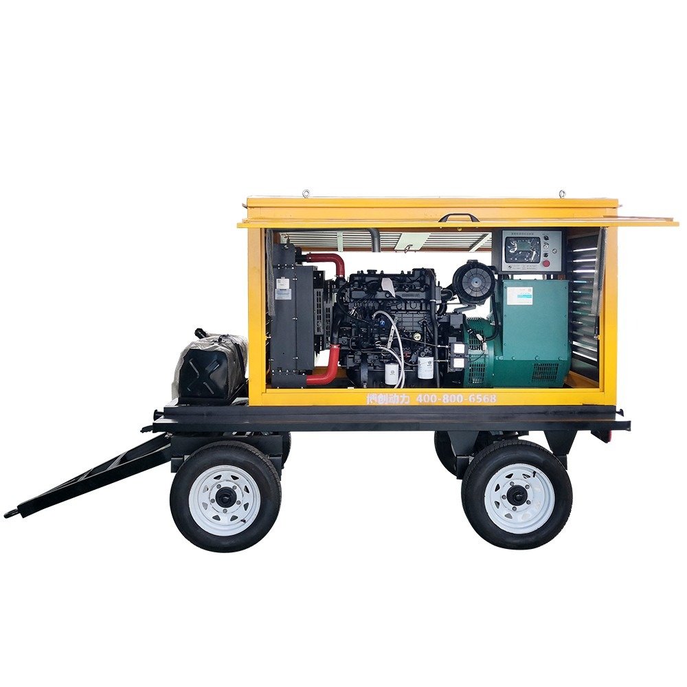 20KW Trailer Type Genset Power Silent Mobile Diesel Generators 50 Kw 150kw Water Cooling System 30KW 40KW Portable Generator Set
