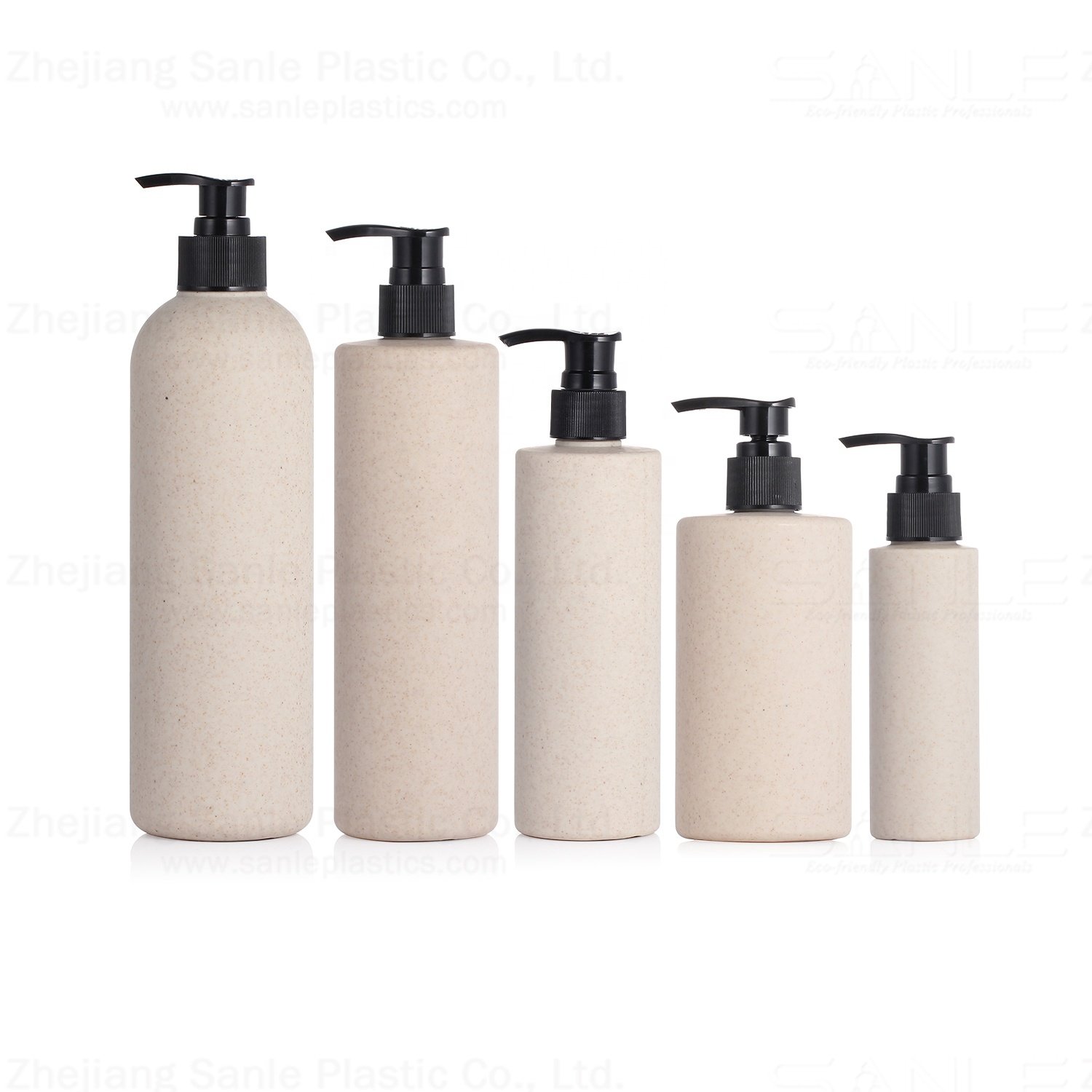 100ml 8oz 500ml Biodegradable Wheat Straw Bottles Eco-friendly Cosmetic Packaging Sugarcane Shampoo Bottle with Lotion Pump