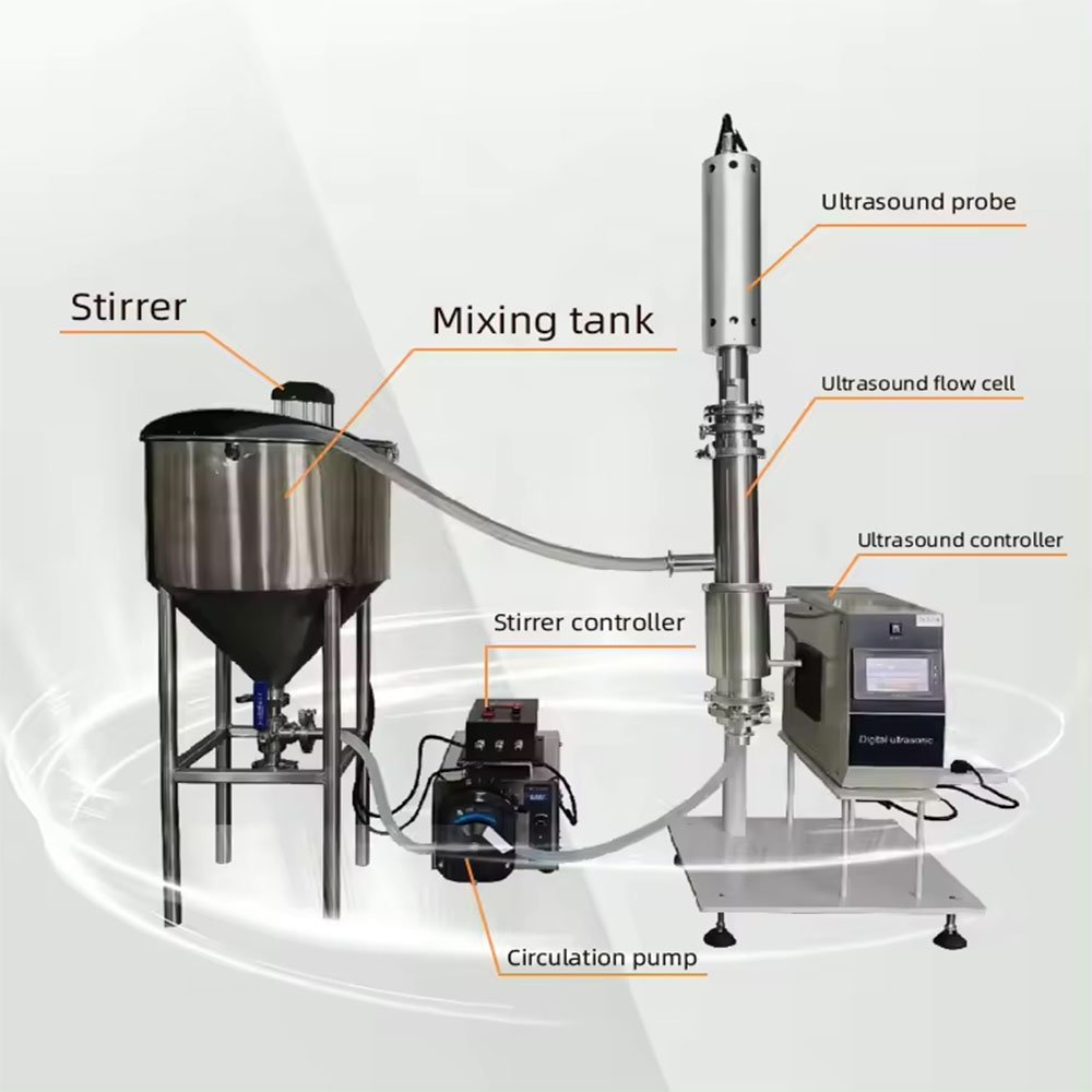 ultrasonic probe sonicator continuous flow reactor nano biodiesel making equipment 3000w ultrasonic disperser