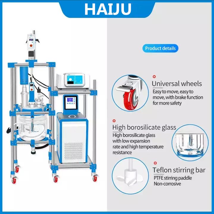 HAIJU LAB 5L 10L 20L 50L 100L Ultrasonic Glass Reactor Ultrasonic Biodiesel Reactor