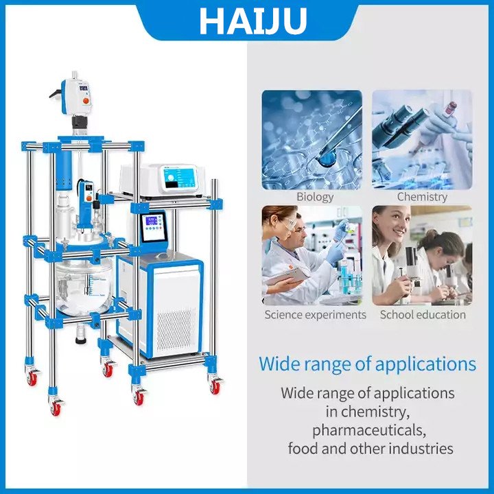 HAIJU LAB 5L 10L 20L 50L 100L Ultrasonic Glass Reactor Ultrasonic Biodiesel Reactor