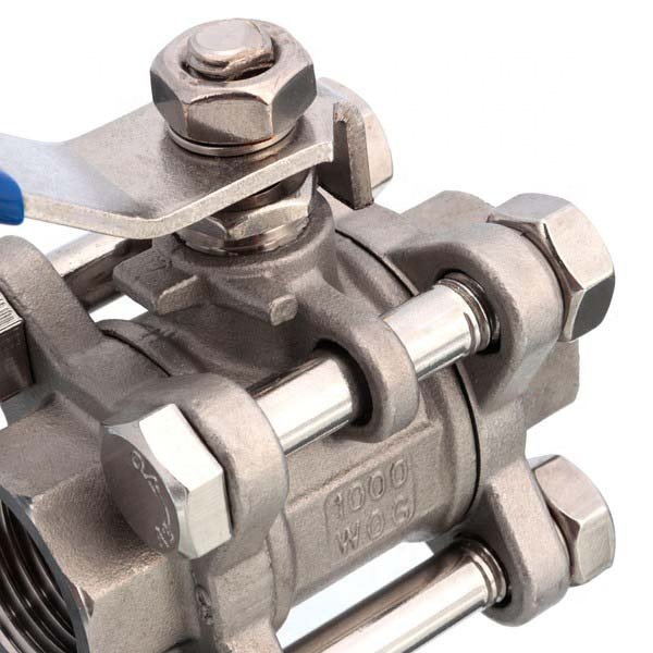 DKV 3pc Ball Valve NPT BSP Stainless Steel 304 3 Piece Ball Valve Full Port ball valve DN20 1000WOG