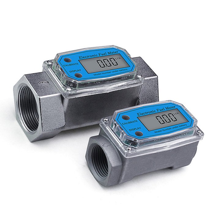 Mechanical Flow Meter 120L/Min 4 Digits Analog Fuel Meter FM-120 Diesel Gasoline Petrol Counter Flowmeter
