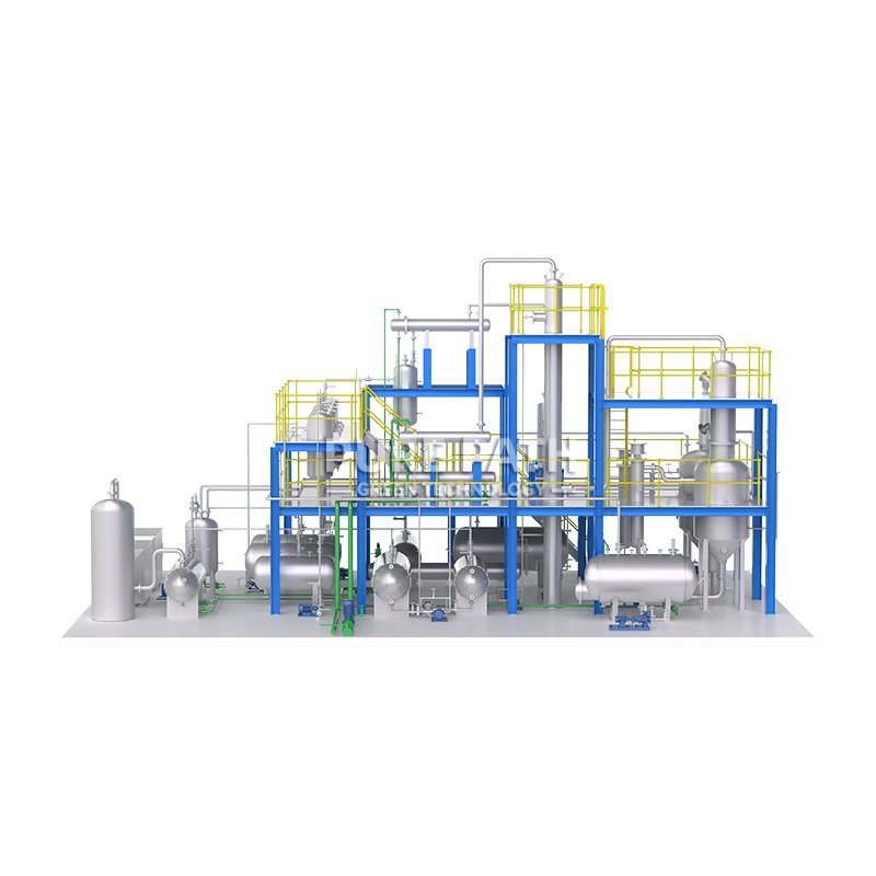 Low Consumption Flexible Heating Method Black Oil Refining To Diesel System Used Oil Recycling Purifier