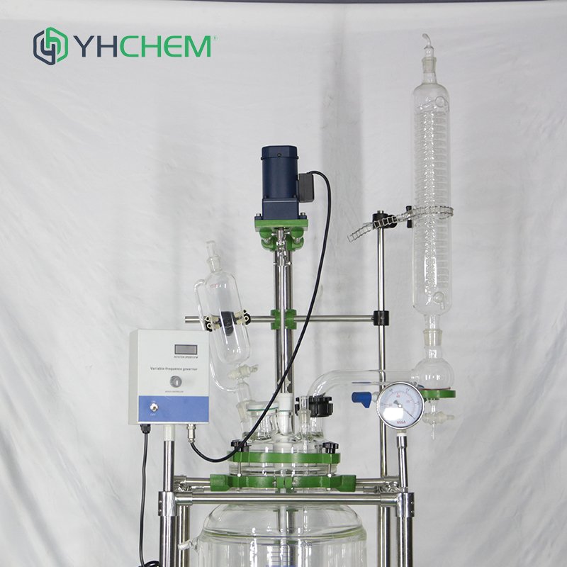 High temperature lab stirred chemical jacketed glass reactor biodiesel reactor