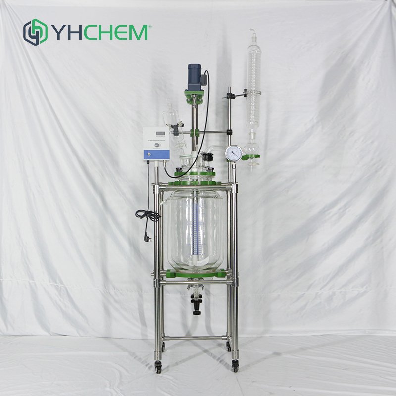 High temperature lab stirred chemical jacketed glass reactor biodiesel reactor