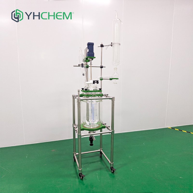 High temperature lab stirred chemical jacketed glass reactor biodiesel reactor