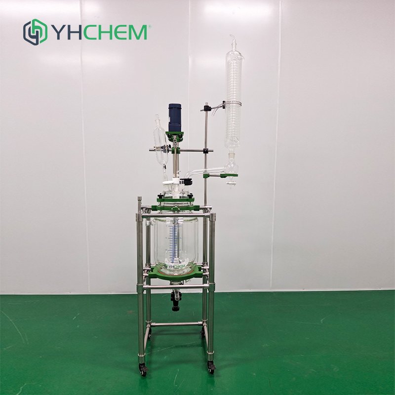 High temperature lab stirred chemical jacketed glass reactor biodiesel reactor