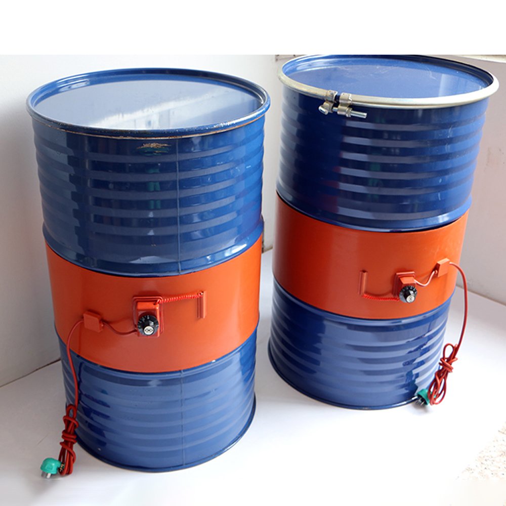 220V 110V 20-200L Silicone Band Drum Heater Taps Blanket Oil Biodiesel Plastic Metal Barrel Gas Tank