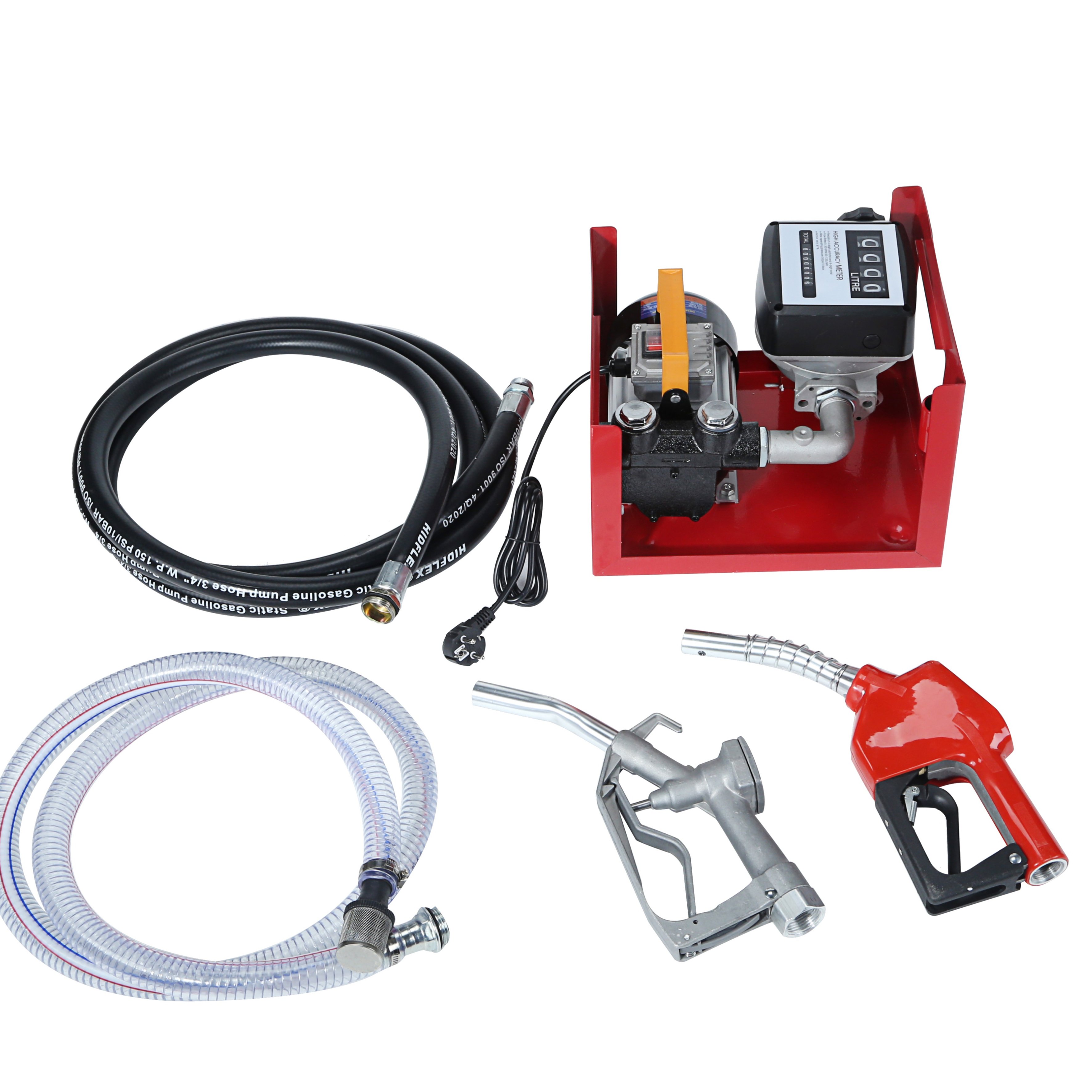 220V Electric Transfer Self Priming Fuel Management Pump with Flow Meter for Diesel Fuel Electric Transfer Pump Oil Transfer