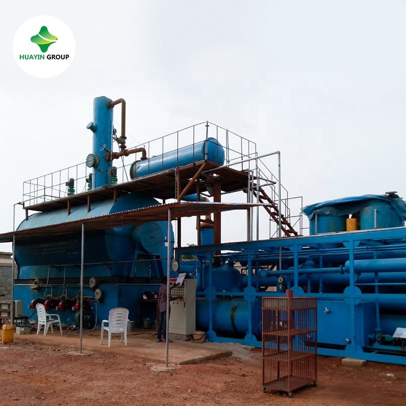 Used vehicle engine oil recycling to diesel production machine Huayin equipment