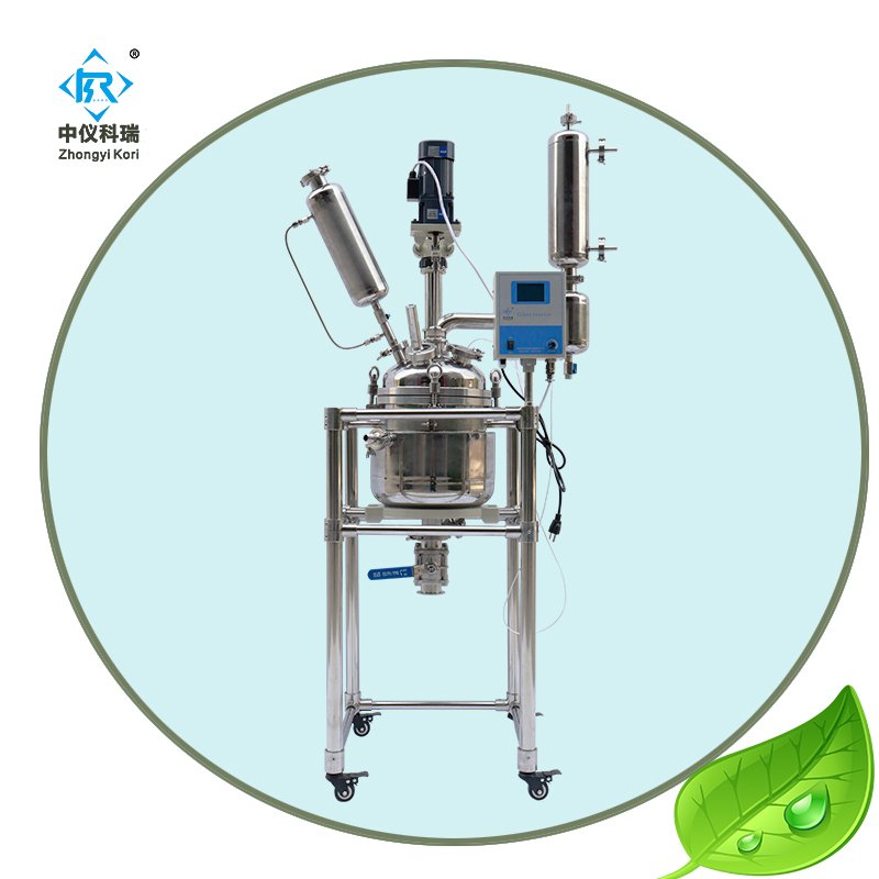 SF-50L Laboratory Crystallization Glass Reactor 50 liter Distillation Kit with Jacketed Vessel with agitator