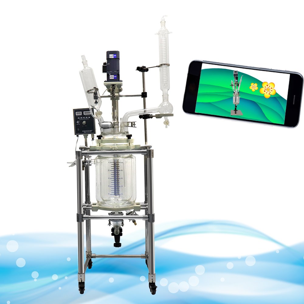 SF-50L Laboratory Crystallization Glass Reactor 50 liter Distillation Kit with Jacketed Vessel with agitator