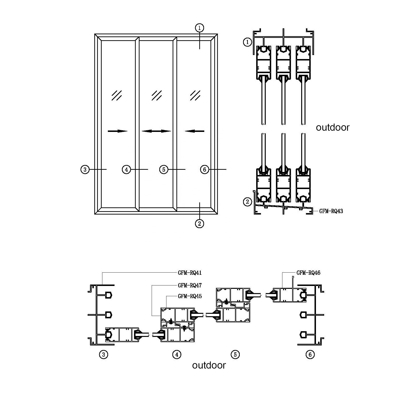 Singapore hot sale profiles track shower room aluminium profile for cabinet sliding door