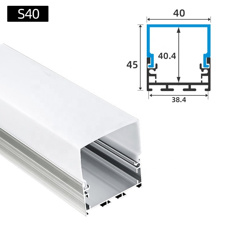 S40 Customized Surface Mounted Square LED Strip Light Aluminium Extrusion Profile LED Aluminum Profile Channel