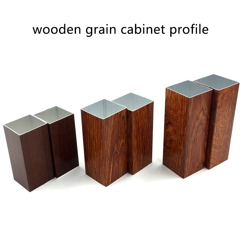 Perfect Surface Treatment Wooden Grain Aluminum Profiles kitchen cabinet aluminum frame