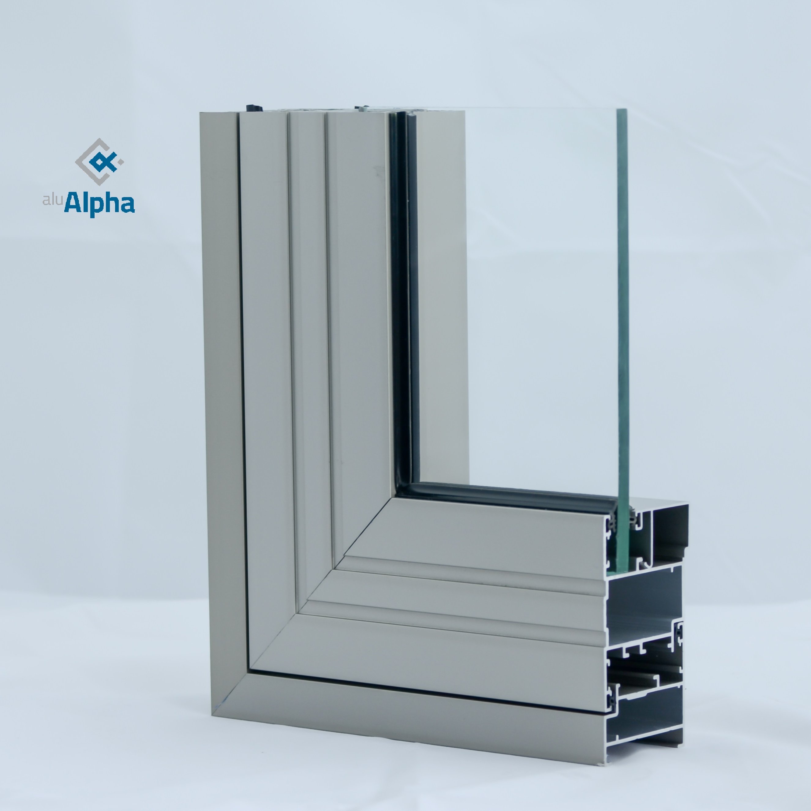 6063-T5 Grey Powder Coated Aluminum Profile for Windows and Doors Aluminum Customized Extrusion/Fabrication service