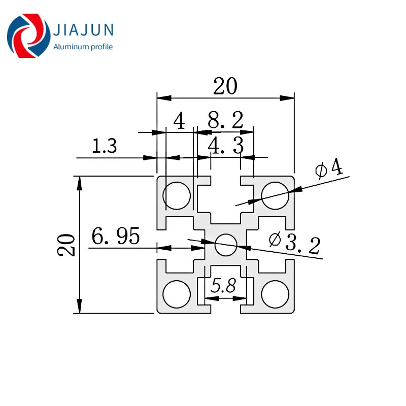 Industrial aluminum profile National standard 2020T black 3D printer Aluminum profile 2040/2060/2080