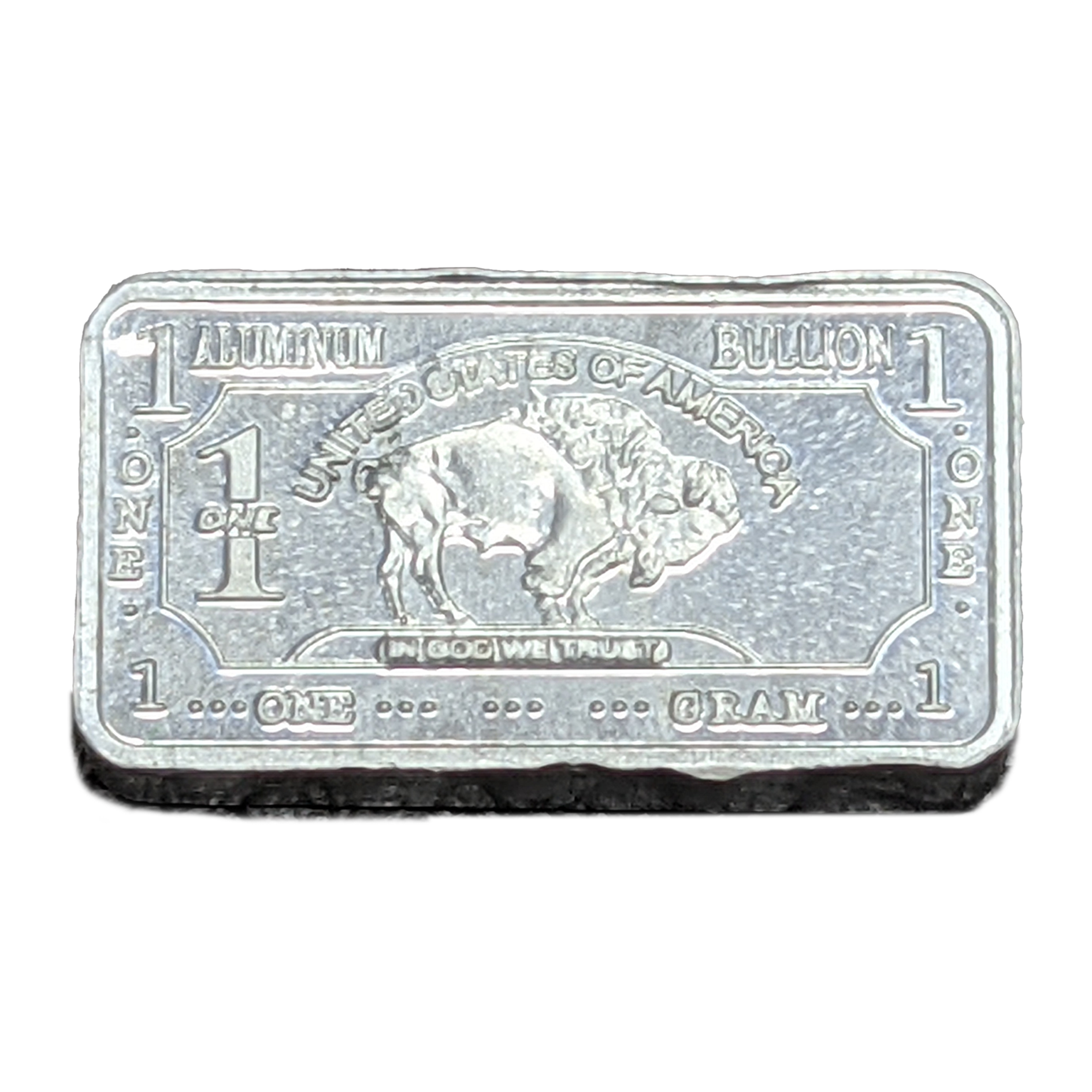Designs 1 Gram Aluminum Pure Maple Bar Buffalo Fine .999 Ingot Size15x8mm