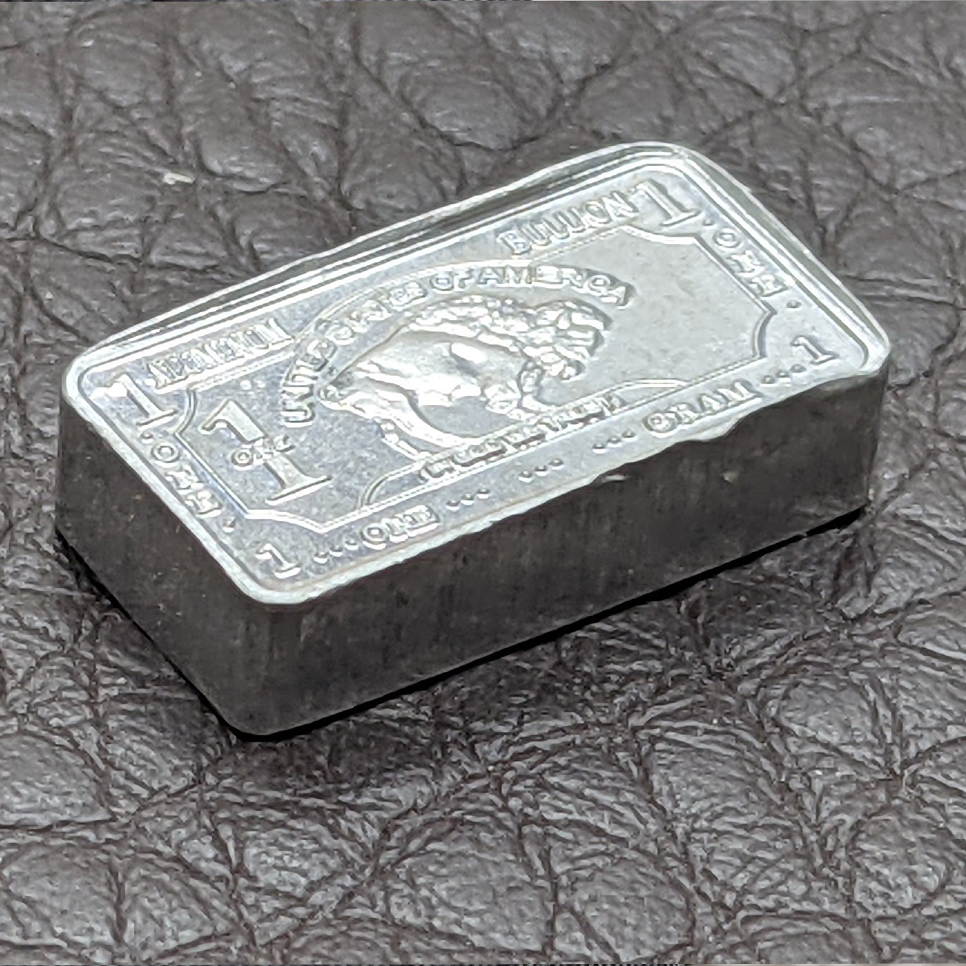 Designs 1 Gram Aluminum Pure Maple Bar Buffalo Fine .999 Ingot Size15x8mm