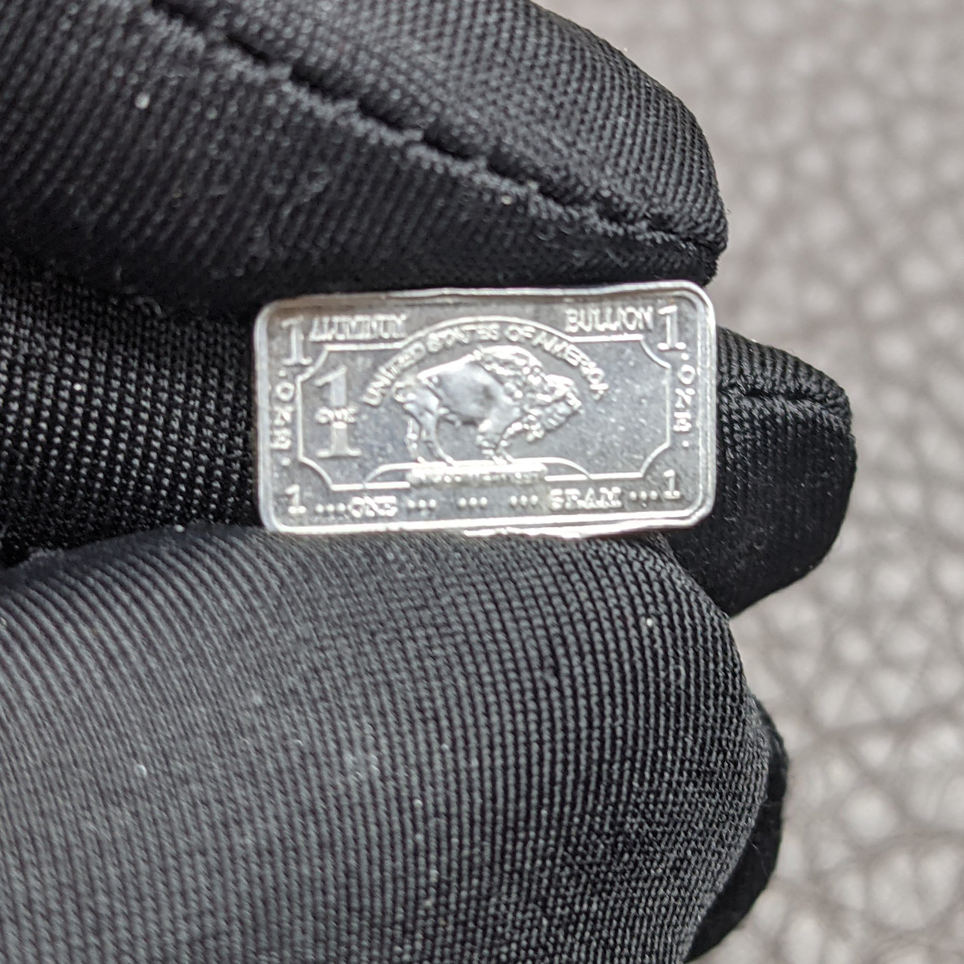 Designs 1 Gram Aluminum Pure Maple Bar Buffalo Fine .999 Ingot Size15x8mm