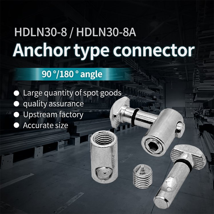 3040 industrial aluminum profile anchor connectors with built-in right angle fasteners and 90/180 degree locking components