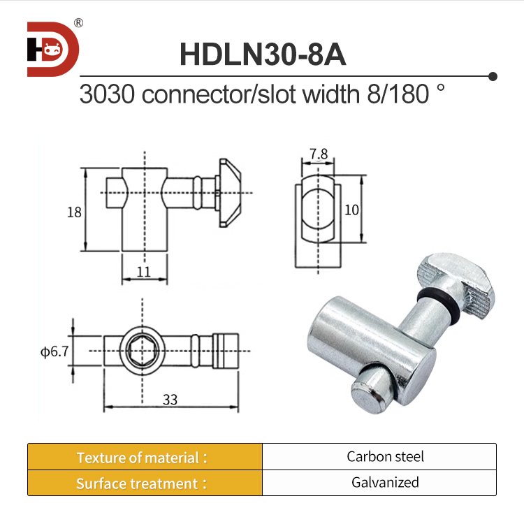 3040 industrial aluminum profile anchor connectors with built-in right angle fasteners and 90/180 degree locking components